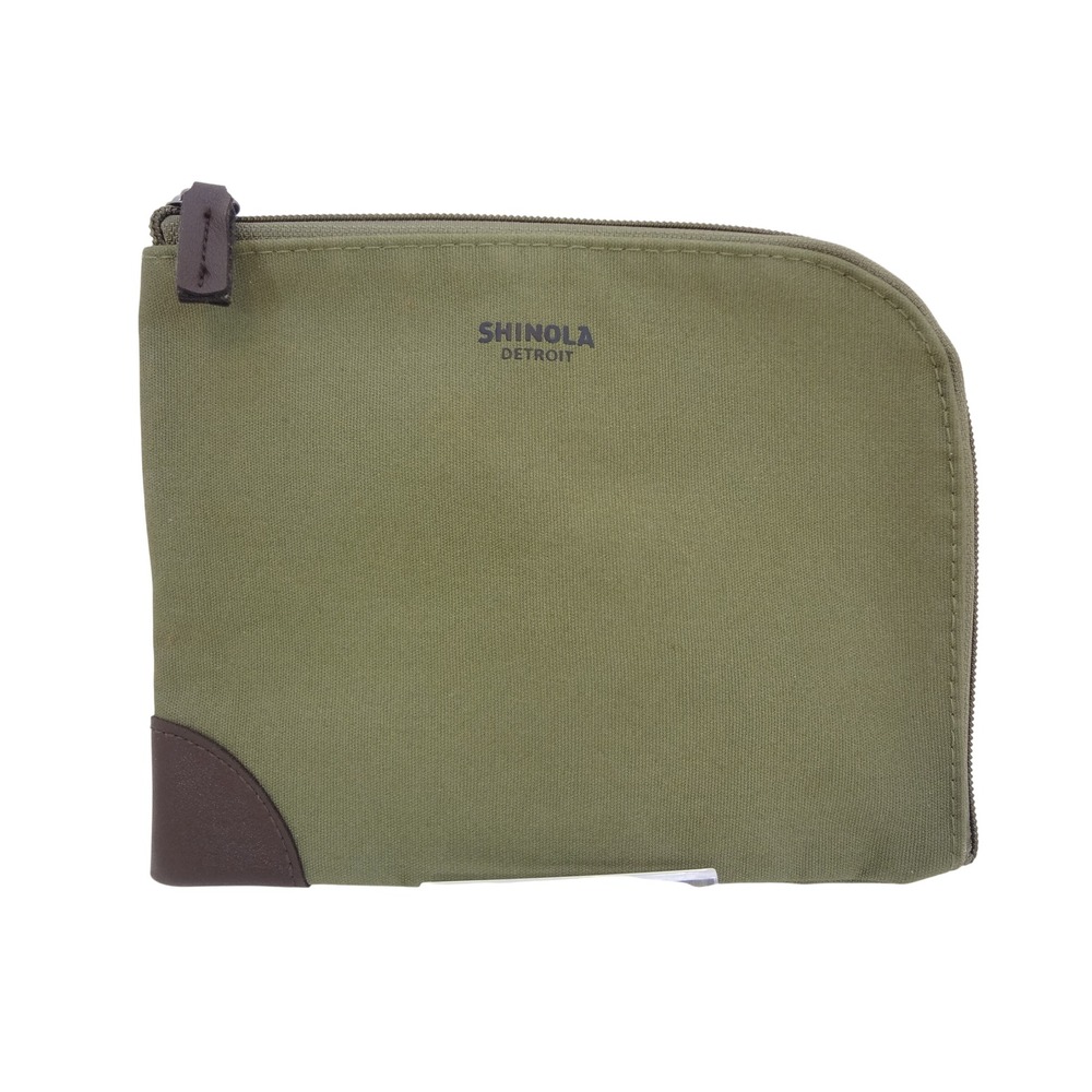 Shinola Pouch Olive Green Excellent American Airlines Toiletry Bags Canvas L-Zip